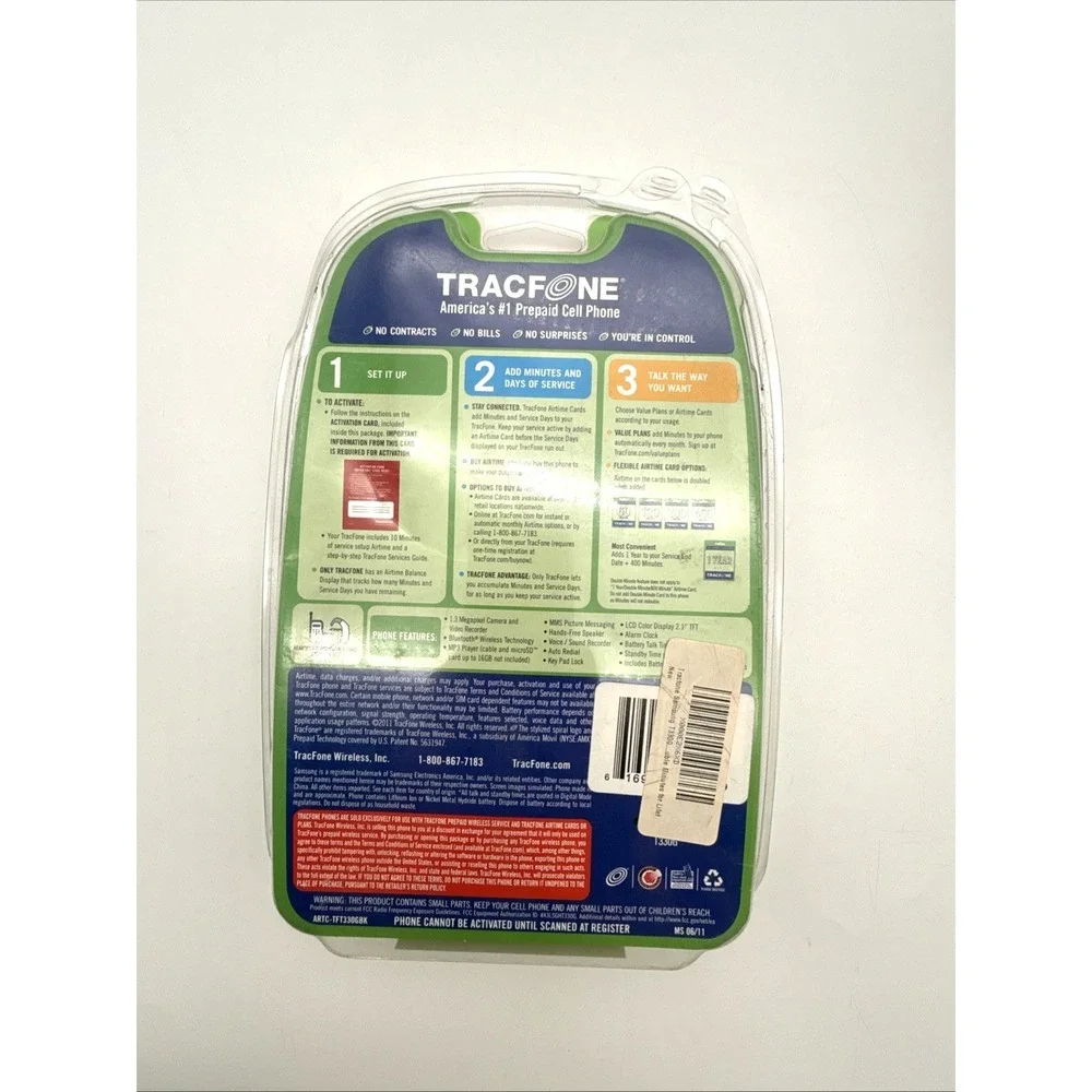 New Sealed Rare Vintage Samsung T330G TracFone Prepaid Cell Phone Collector